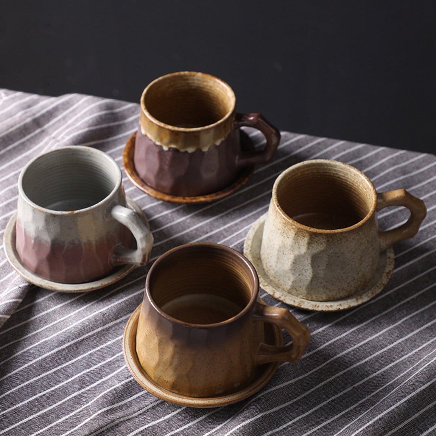 Ceramic Coffee Cup with Small Dish Tea Cup