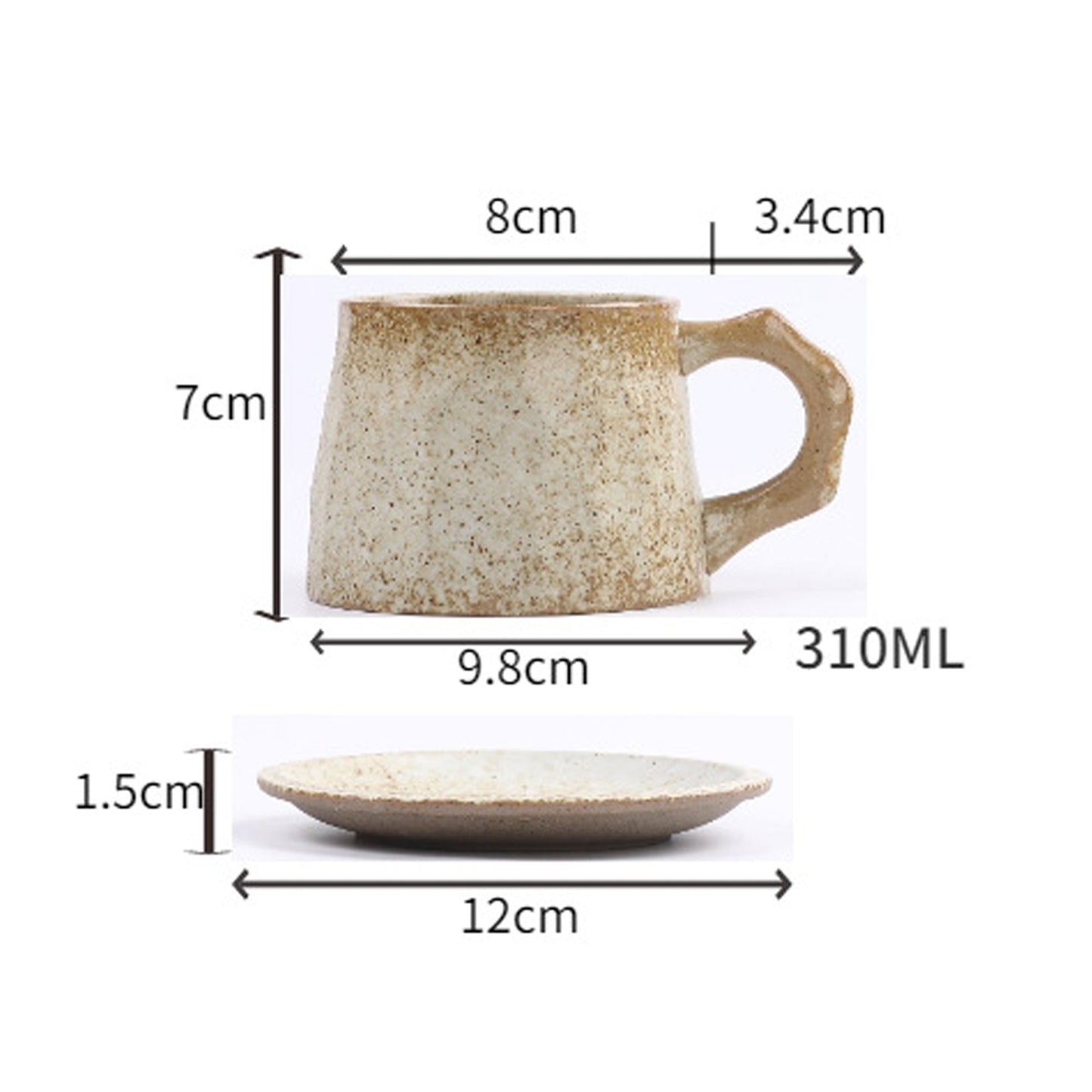 Ceramic Coffee Cup with Small Dish Tea Cup