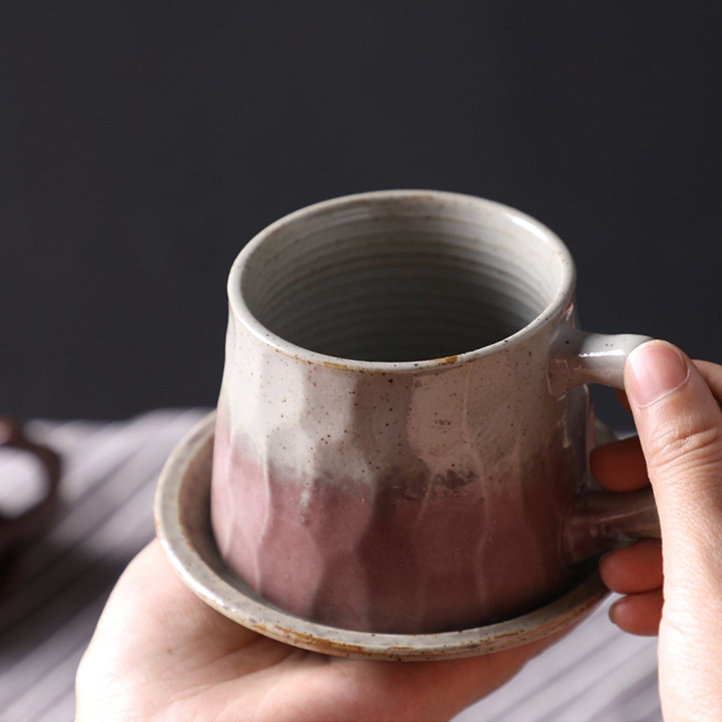 Ceramic Coffee Cup with Small Dish Tea Cup