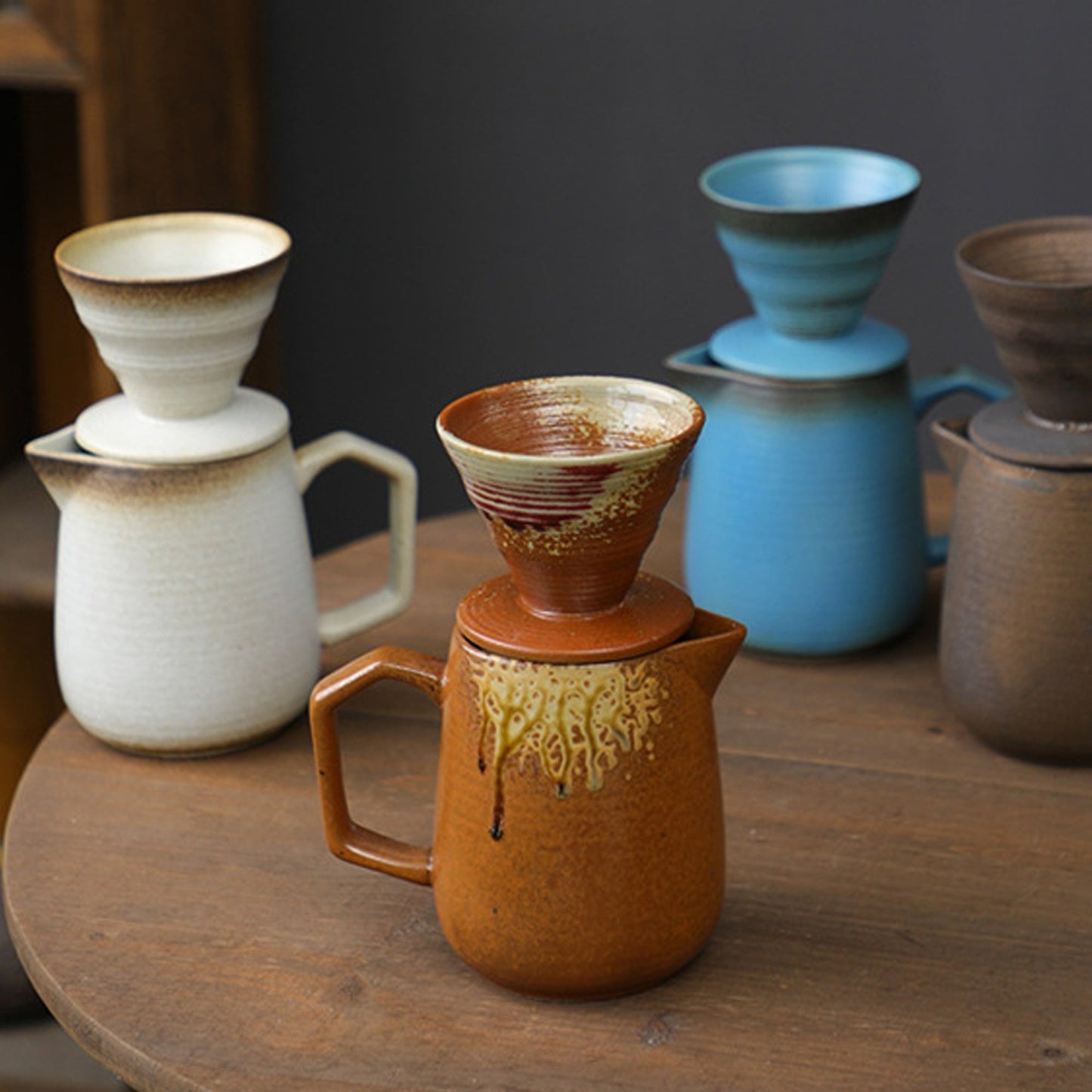 Ceramic Vintage Glaze Coffee Dripper Set