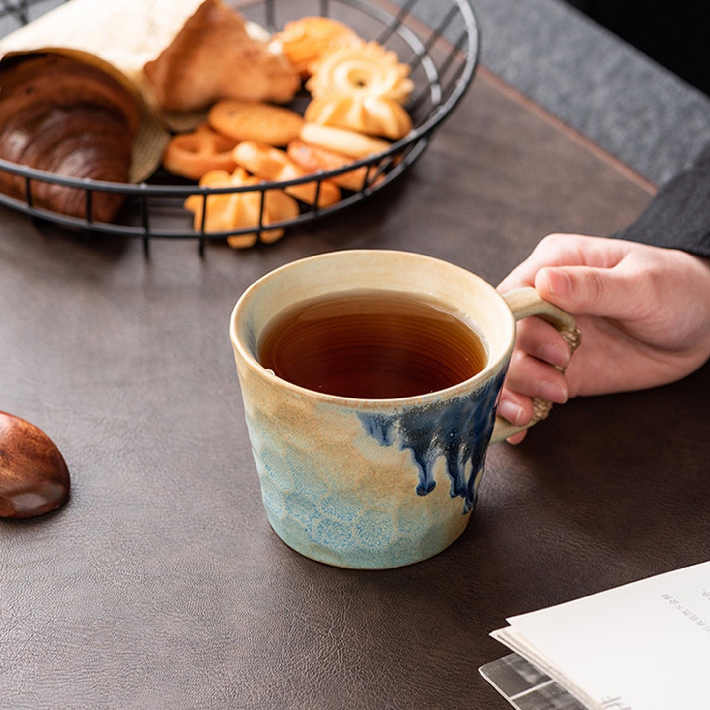 Ceramic Retro Glaze Coffee Cup with Handle