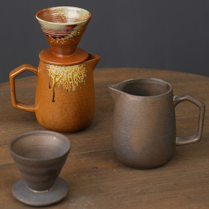 Ceramic Vintage Glaze Coffee Dripper Set