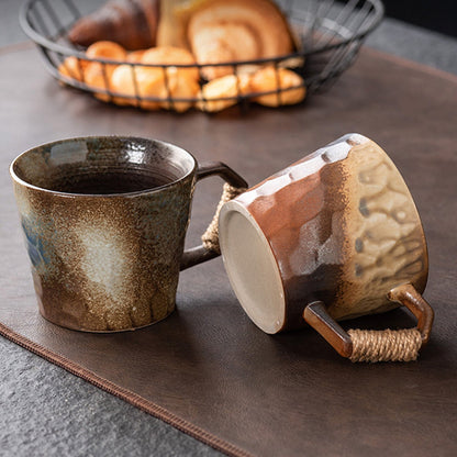 Ceramic Retro Glaze Coffee Cup with Handle