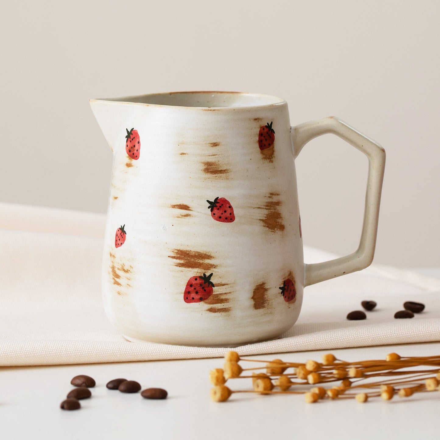 Hand Painted Strawberry Ceramic Coffee Dripper Set