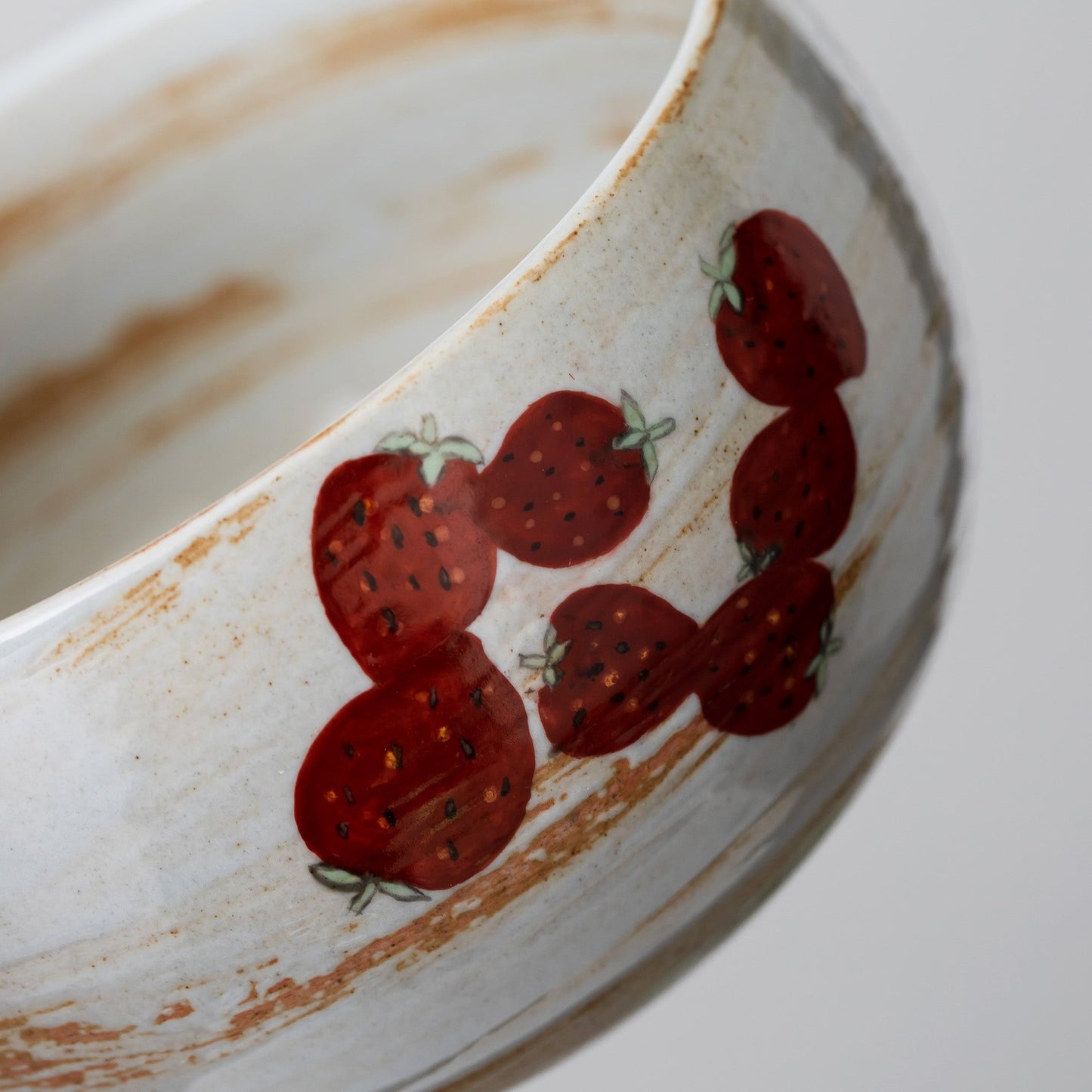 Hand Painted Cute Strawberry Matcha Set Bowl Set of 4 with Chasen Holder, Bamboo Whisk and Scoop Matcha Gift Set