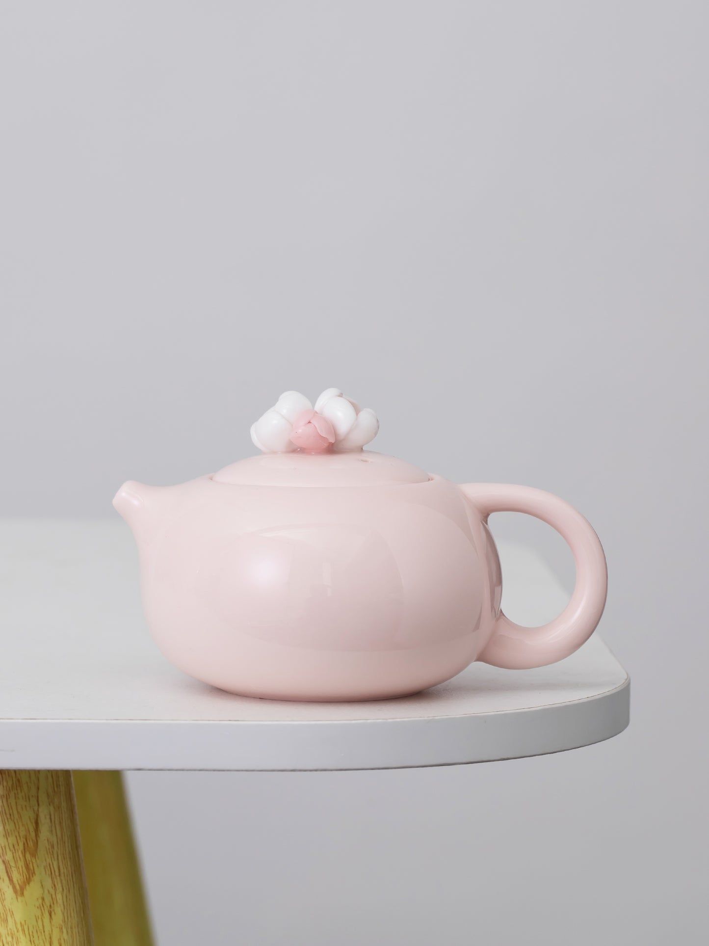 Handmade Flower Porcelain Pink Flower Tea Pot