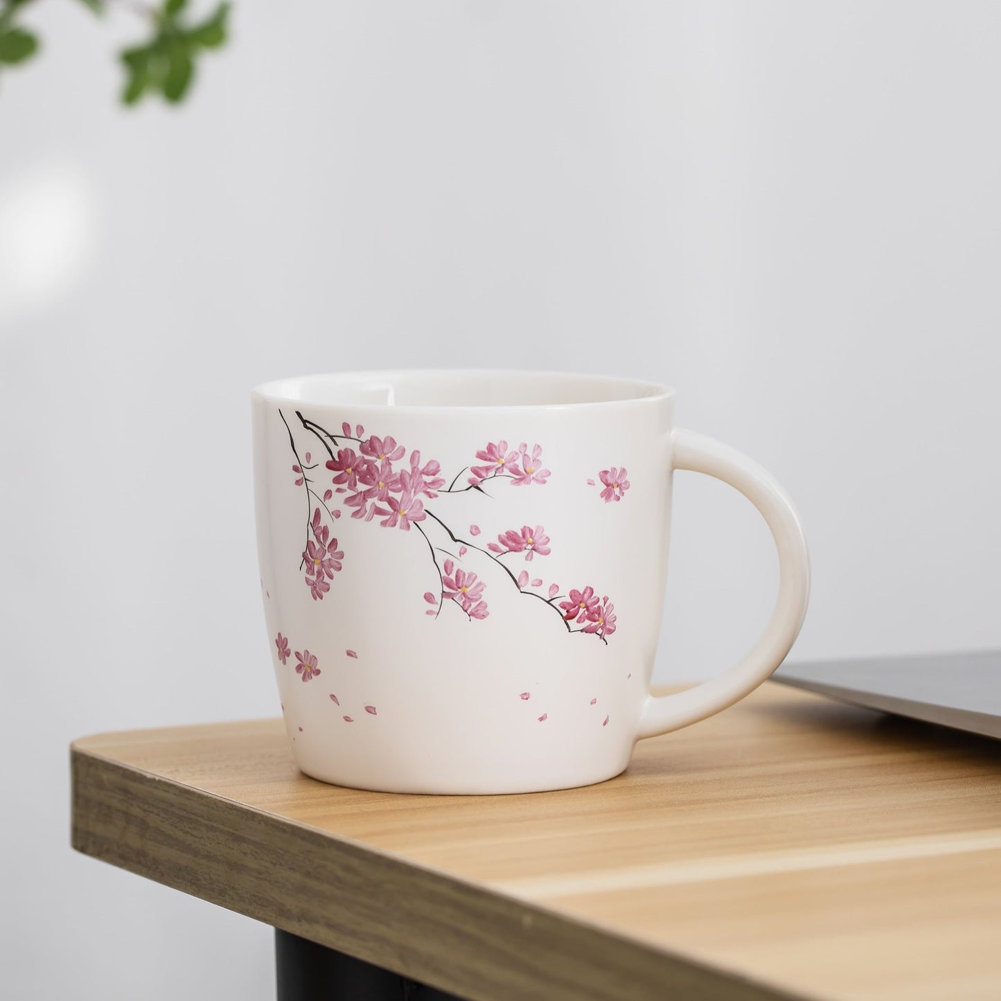 Hand Painted Cherry Blossom Ceramic Mug