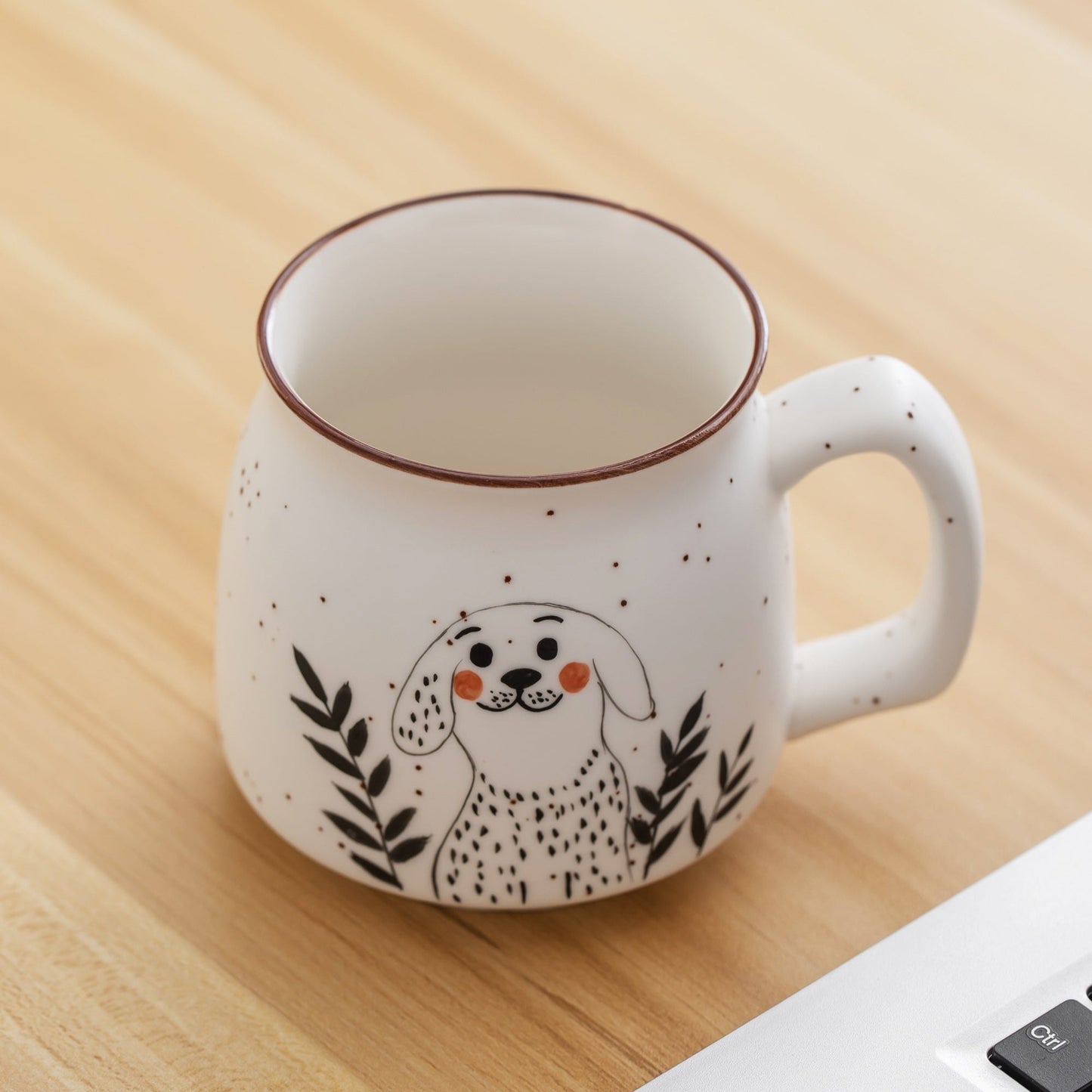 Hand Painted Cute Dalmatian Ceramic Coffee Mug Cute Dog Water Cup Milk Cup