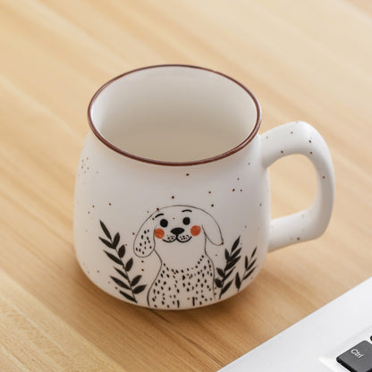 Hand Painted Cute Dalmatian Ceramic Coffee Mug Cute Dog Water Cup Milk Cup