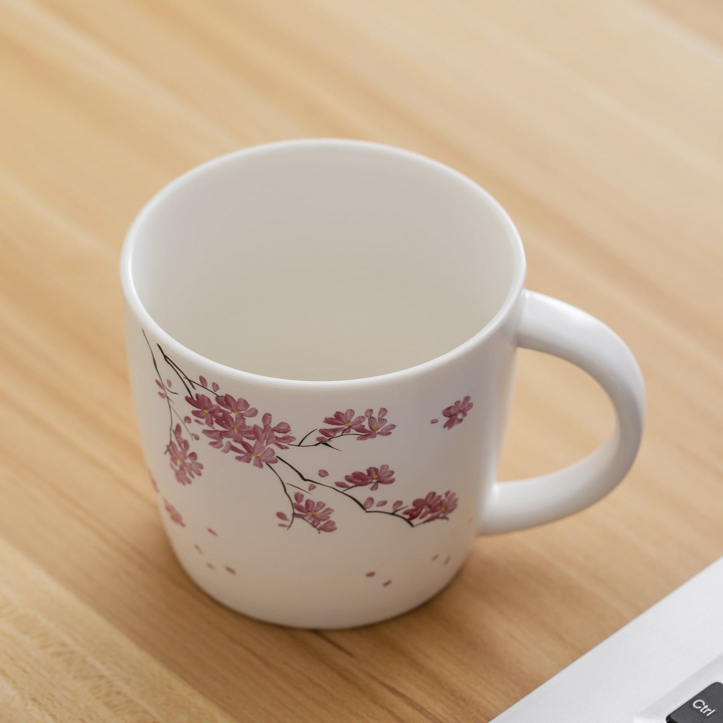 Hand Painted Cherry Blossom Ceramic Mug