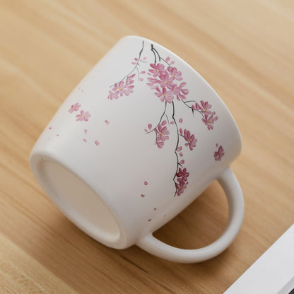 Hand Painted Cherry Blossom Ceramic Mug