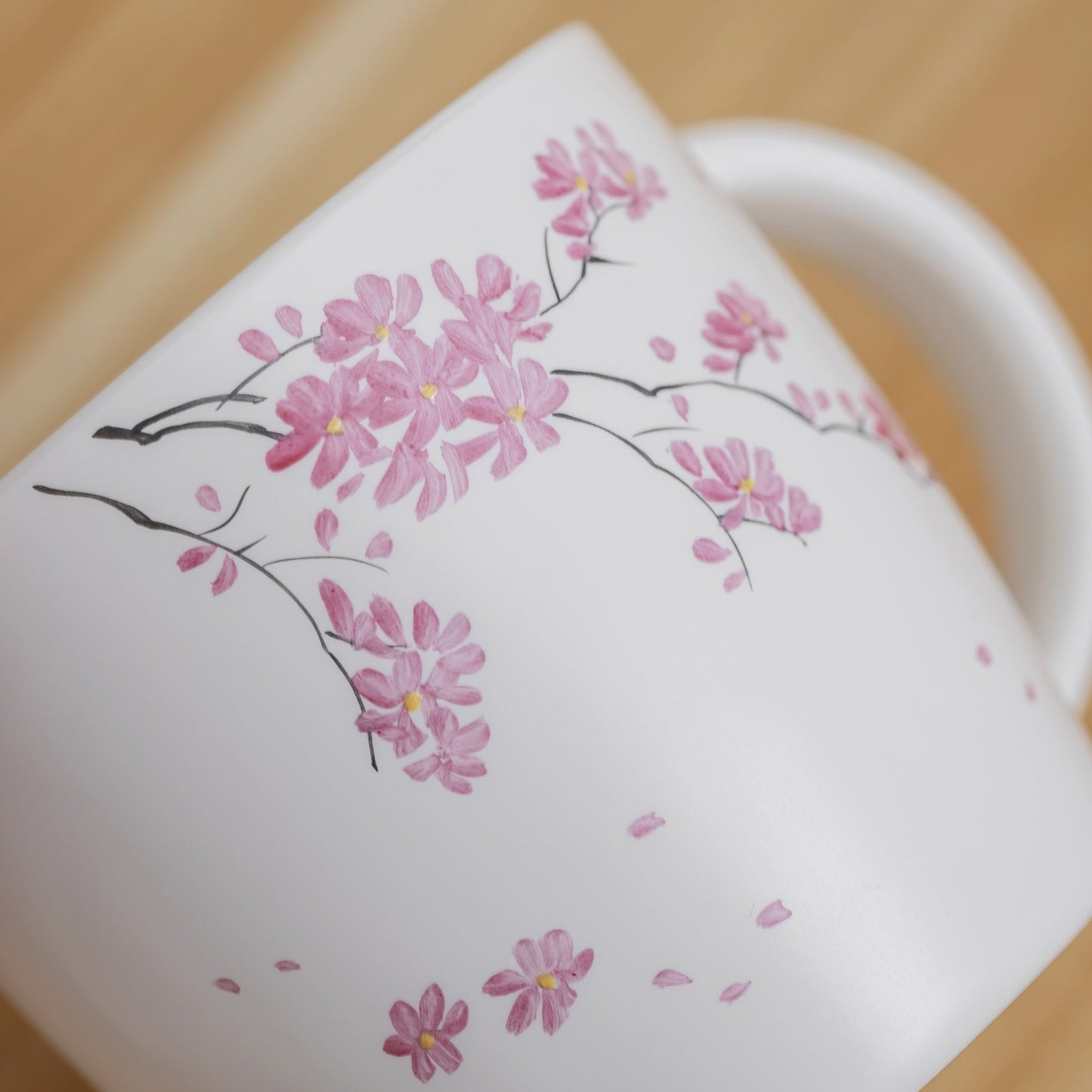 Hand Painted Cherry Blossom Ceramic Mug