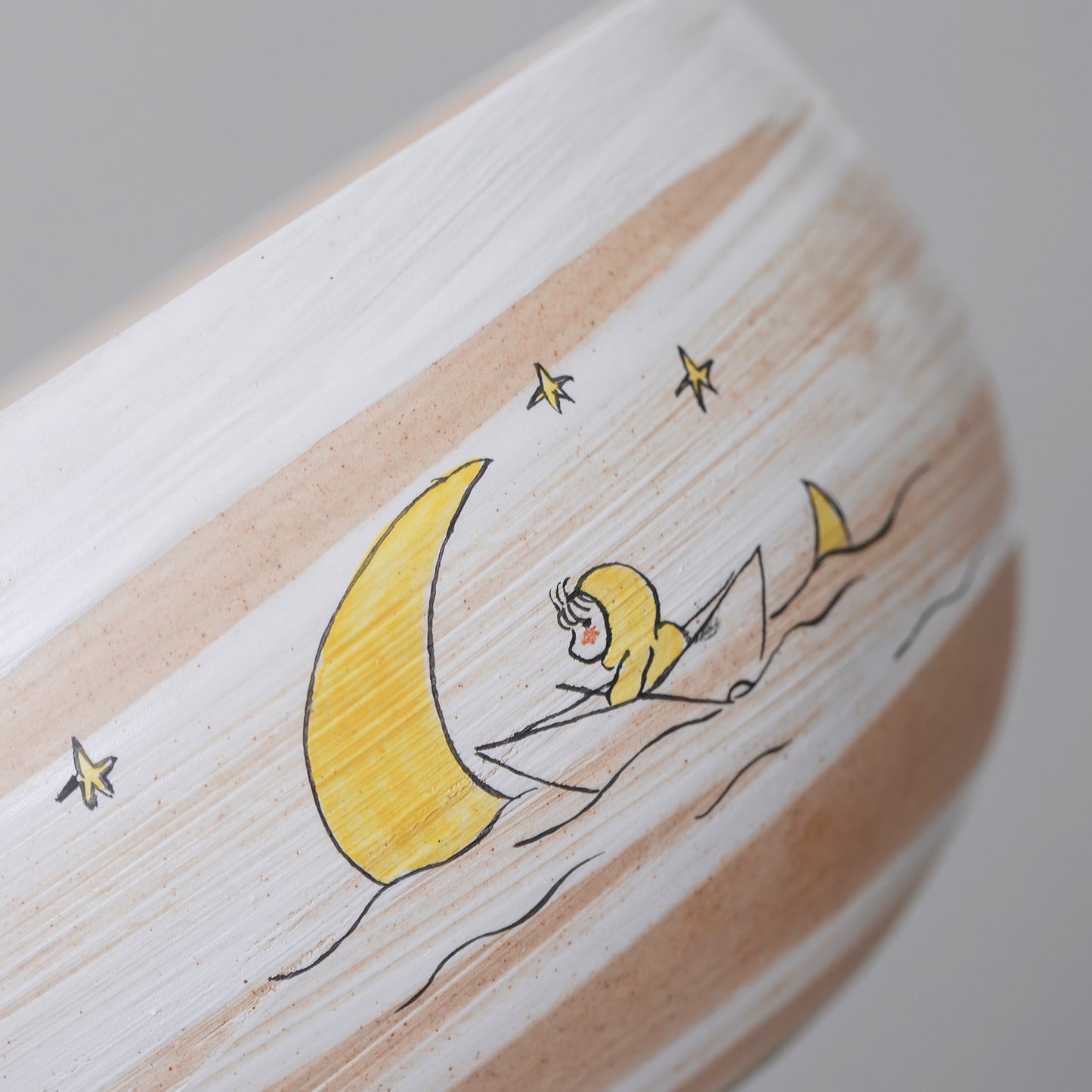 Hand Painted Dreaming on the Starry River Matcha Bowl with Spout, Kid Fly to the Moon Matcha Gift Set, Birthday Gifts