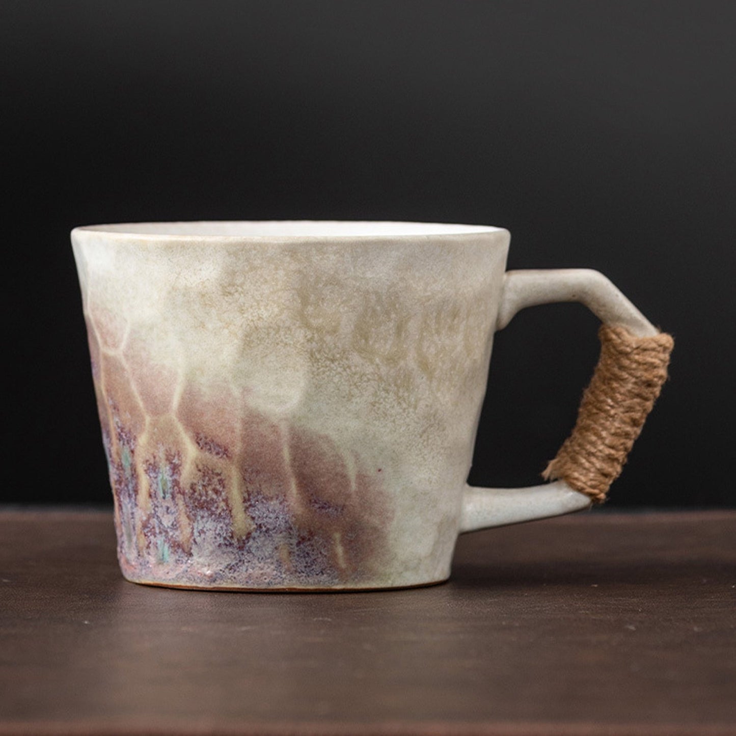 Ceramic Retro Glaze Coffee Cup with Handle