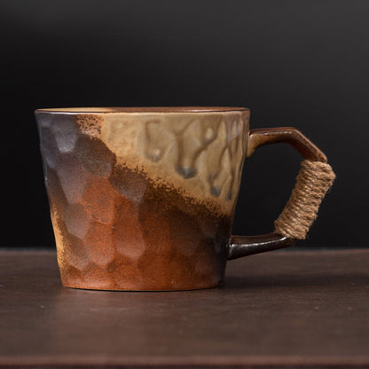 Ceramic Retro Glaze Coffee Cup with Handle