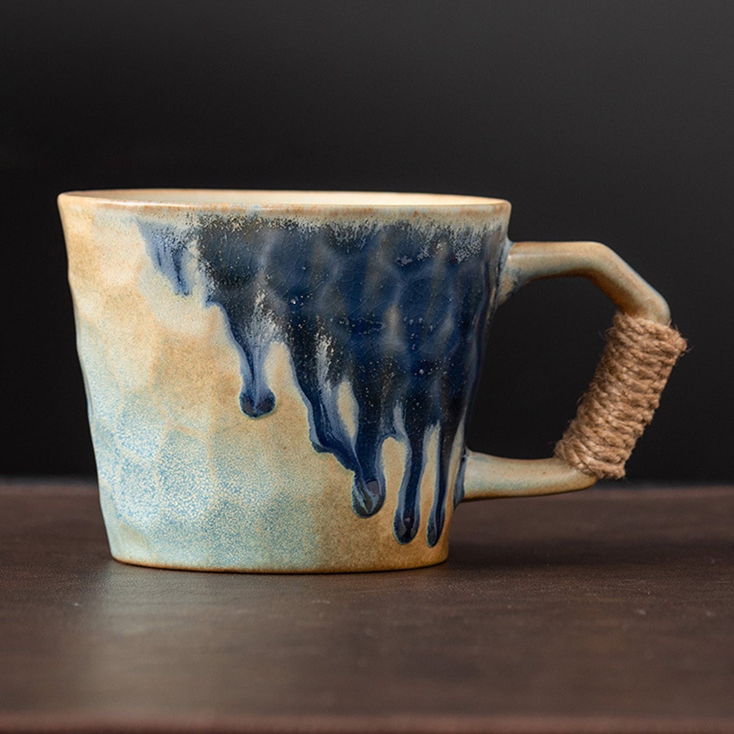 Ceramic Retro Glaze Coffee Cup with Handle