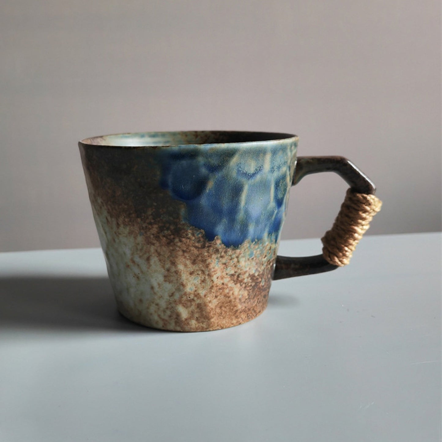 Ceramic Retro Glaze Coffee Cup with Handle